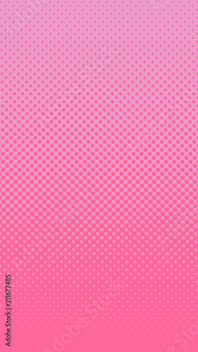 Halftone gradient pattern vertical vector illustration. Pink dotted, light pink halftone texture. Pop Art halftone, comics Background. Background of Art. Phone application pink background. AI10