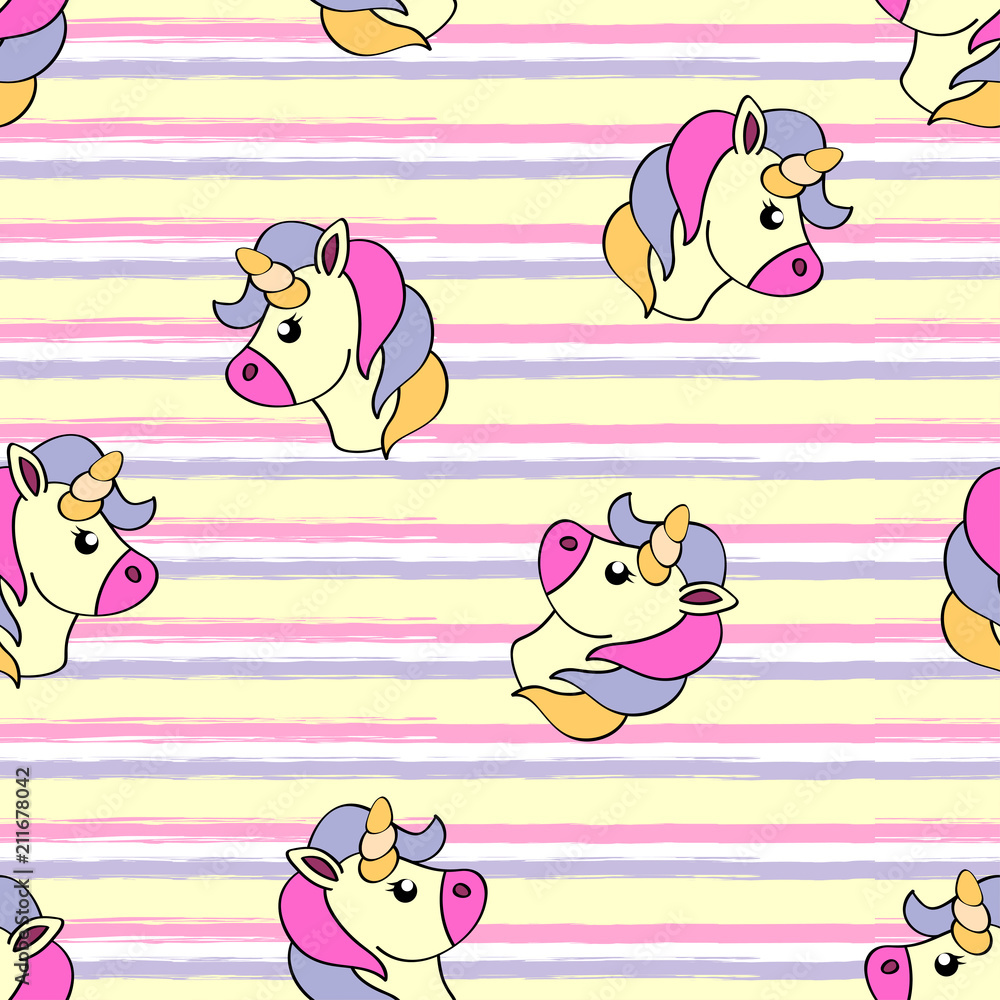 Obraz premium Seamless pattern with unicorns