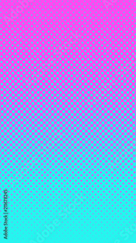 Halftone gradient pattern vertical vector illustration. Light blue dotted, pink halftone texture. Pop Art halftone, comics Background. Background of Art. Phone application pink blue background. AI10