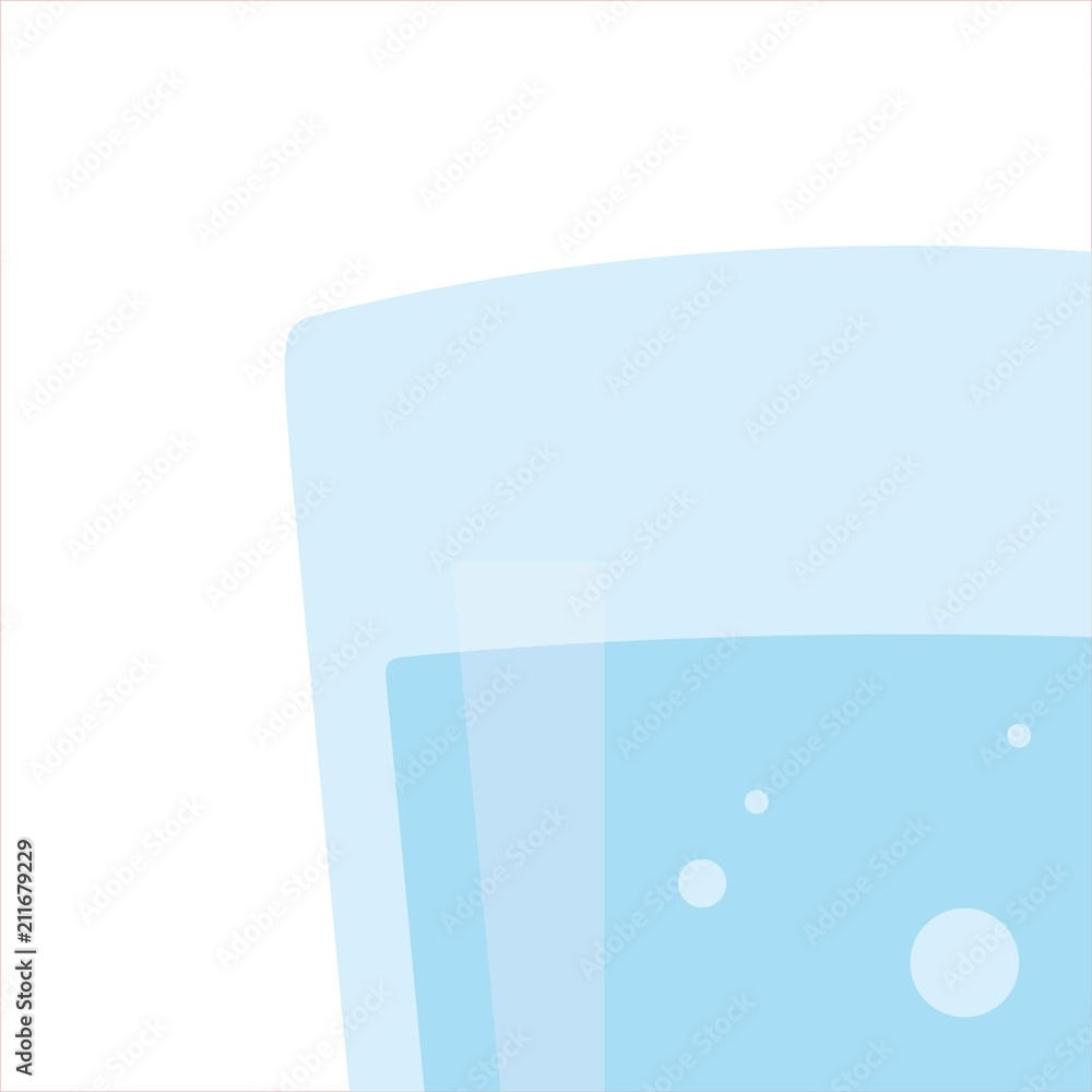 Vector illustration. Glass of mineral water icon. Plastic cup of water. Close up. Flat design Vector illustration. Glass of mineral water icon. Plastic cup of water. Close up. Flat design