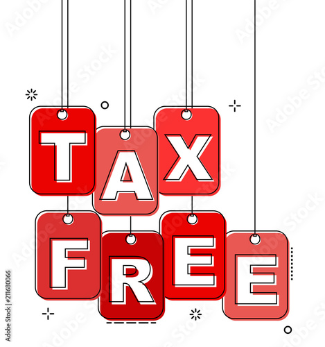 red flat line tag tax free