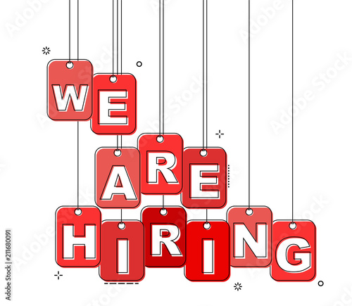 red flat line tag we are hiring