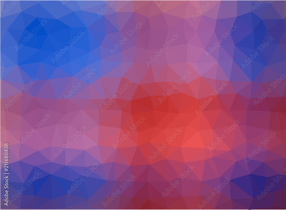 Obraz premium Abstract Background blue red trianglify