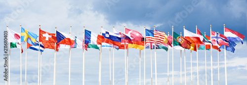 Flags of different countries photo
