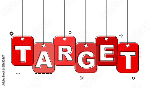 red flat line tag target