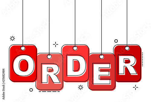 red flat line tag order