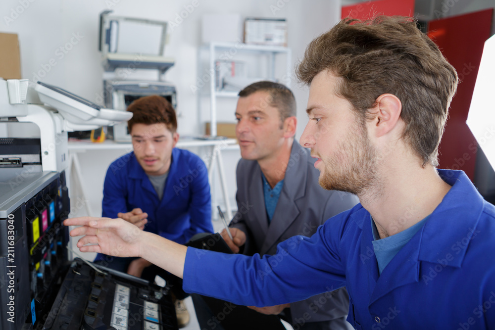 Obraz premium two electronic students in class