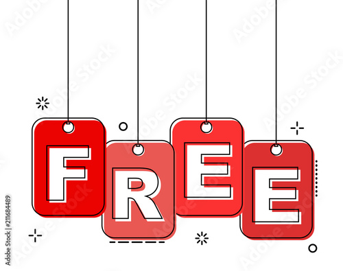 red flat line tag free