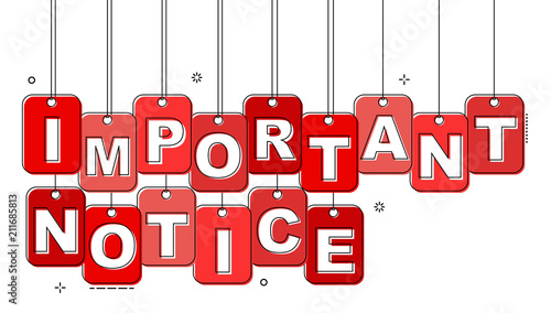 red flat line tag important notice