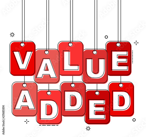 red flat line tag value added