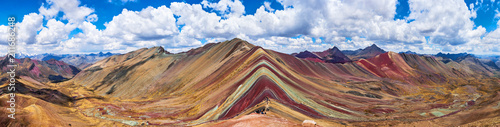 Rainbow Mountains, Cusco, Peru. 5200 m in Andes, Cordillera de los Andes, Cusco region in South America. Montana de Colores. © eteri