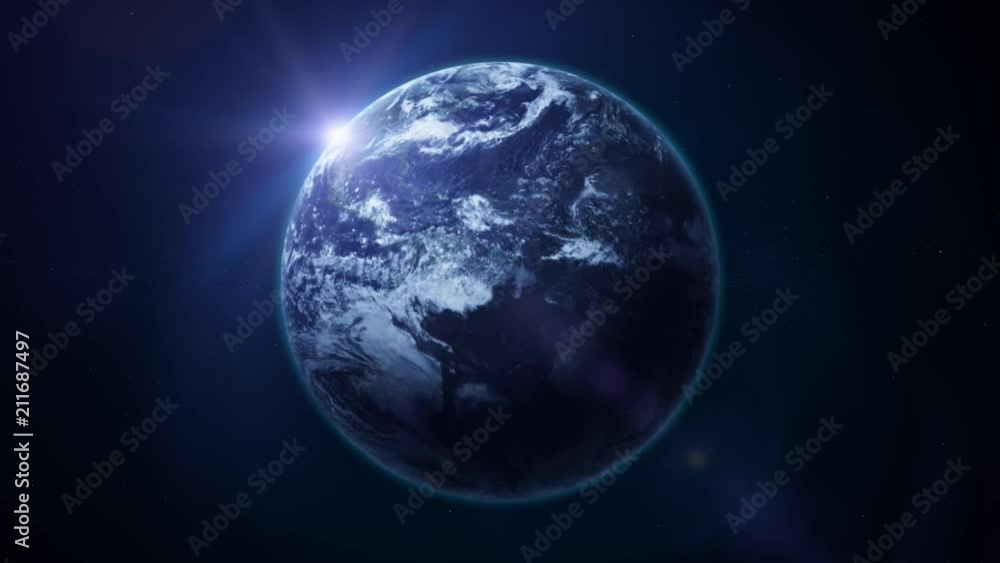 Beautiful HD Earth Planet Rotation Loop/ Animation of a realistic earth ...
