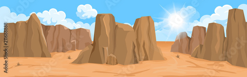 Fototapeta Pustynny krajobraz ze skałami