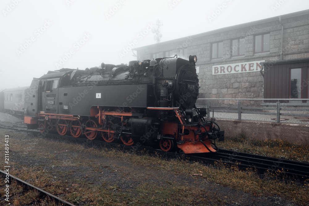 Die Harzer Schmalspurbahn auf dem Bahnhof Brocken