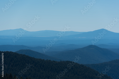 Layers of mountains and hills in Oregon