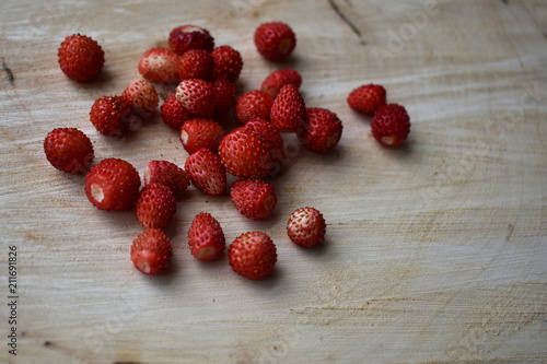  ripe red forest strawberries 