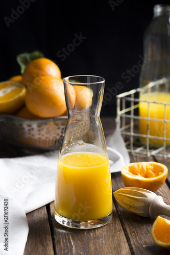 Fresh orange juice ideal for breakfast 