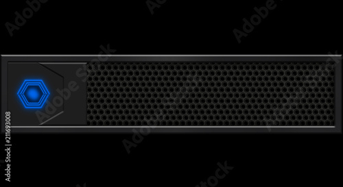 Black background and button...