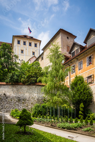 Castle in the old town in Skofja Loka, Slovenia