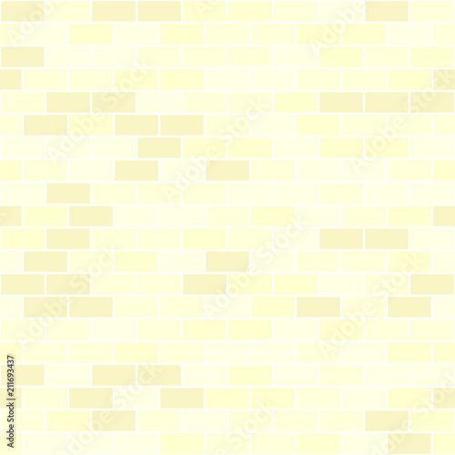 Yellow brick wall pattern. Seamless vector background