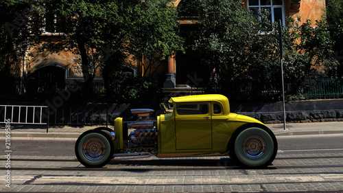Bild auf Leinwand Hotrod. 3D render