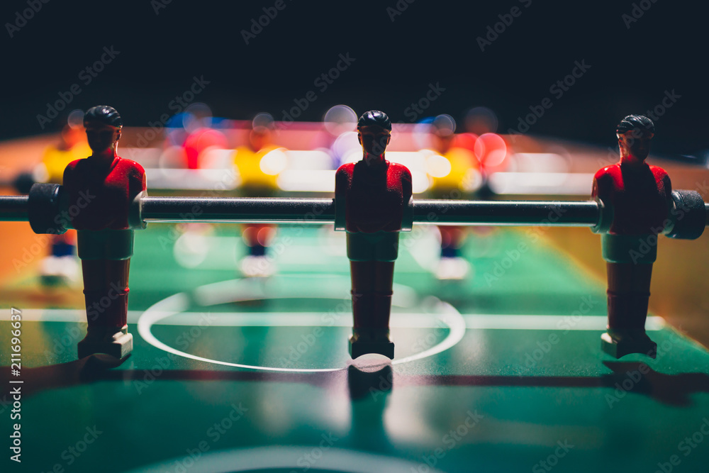 table football soccer silhouette of game players (kicker) - obrazy, fototapety, plakaty 