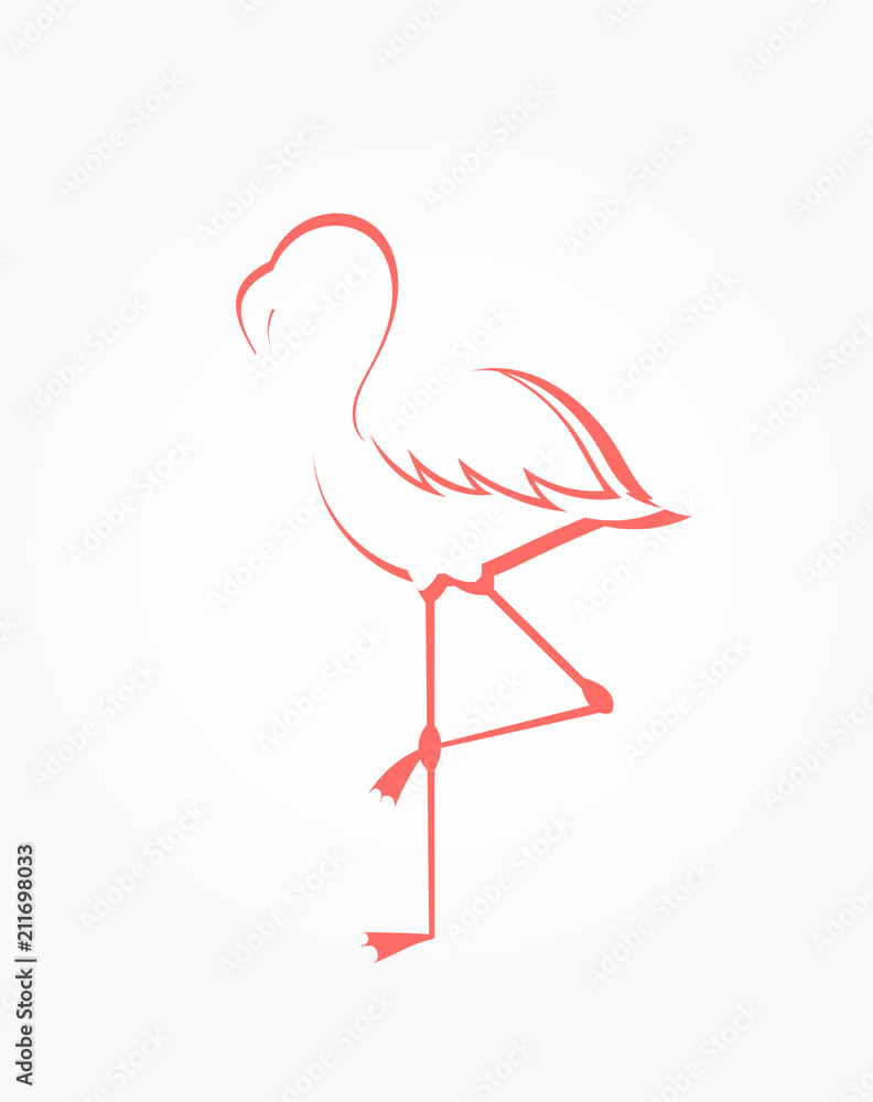 Naklejka premium Flamingo shape illustration