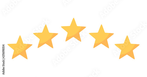 Five rating yellow stars