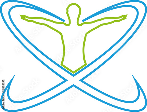 Person und Kreise, Fitness, Gesundheitswesen, Logo