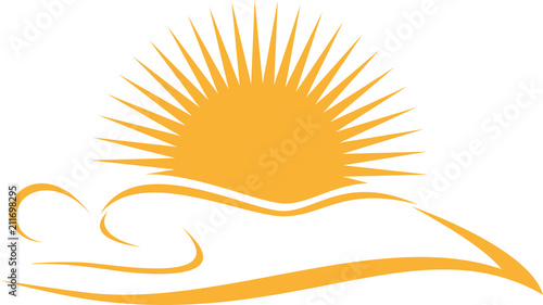 Person und Sonne, Sonnenstudio, Solarium, Zeichen