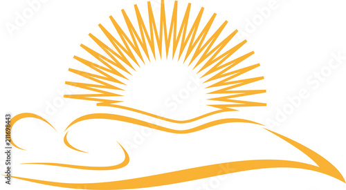 Person und Sonne, Sonnenstudio, Solarium, Zeichen, Logo