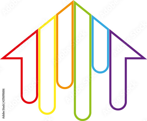 Haus in Farbe, Farbig, Maler Logo