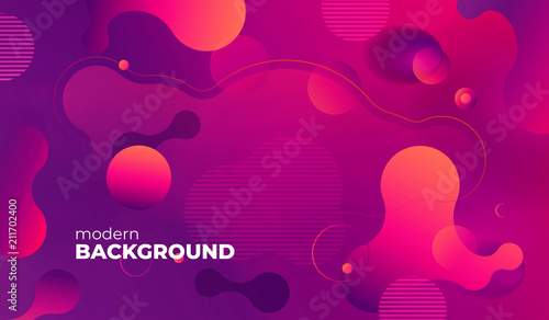 Colorful geometric background pattern. Fluid shapes composition with trendy gradients. Eps10 vector.