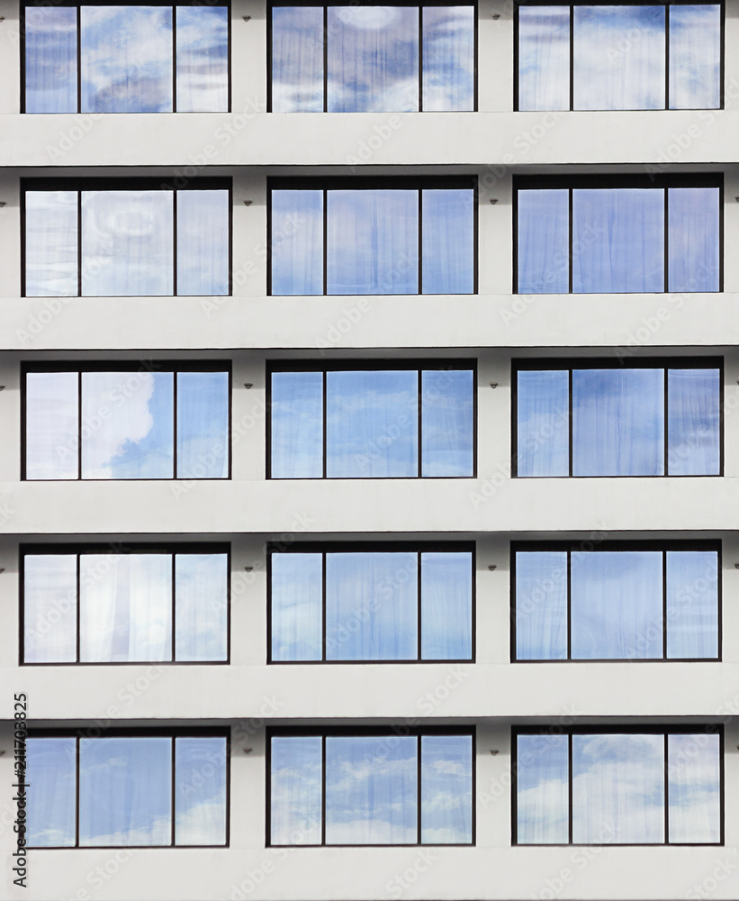 windows reflect the sky in sunny day windows reflect the sky in sunny day