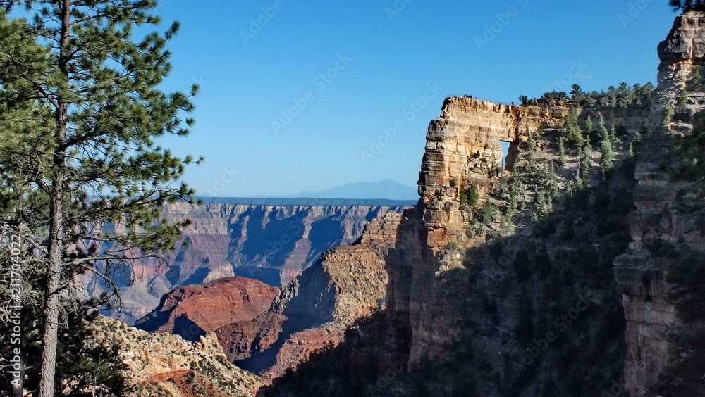Fototapeta premium Angels Window lookout point, Cape Royal, Grand Canyon National Park, North Rim, Arizona