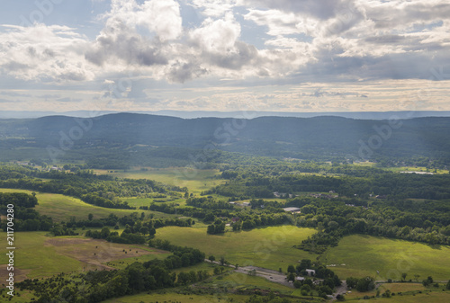 Sun rays over Vernon, New Jersey landscape viewed from Pinwheel Vista photo