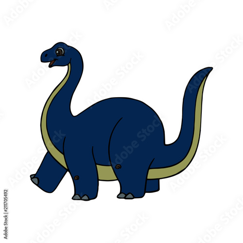 Diplodocus cartoon illustration isolated on white background for children color book