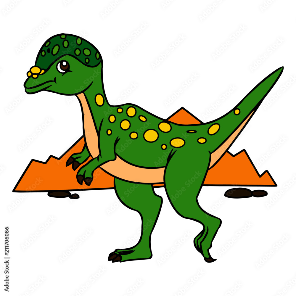 Fototapeta premium Velociraptor cartoon illustration isolated on white background for children color book