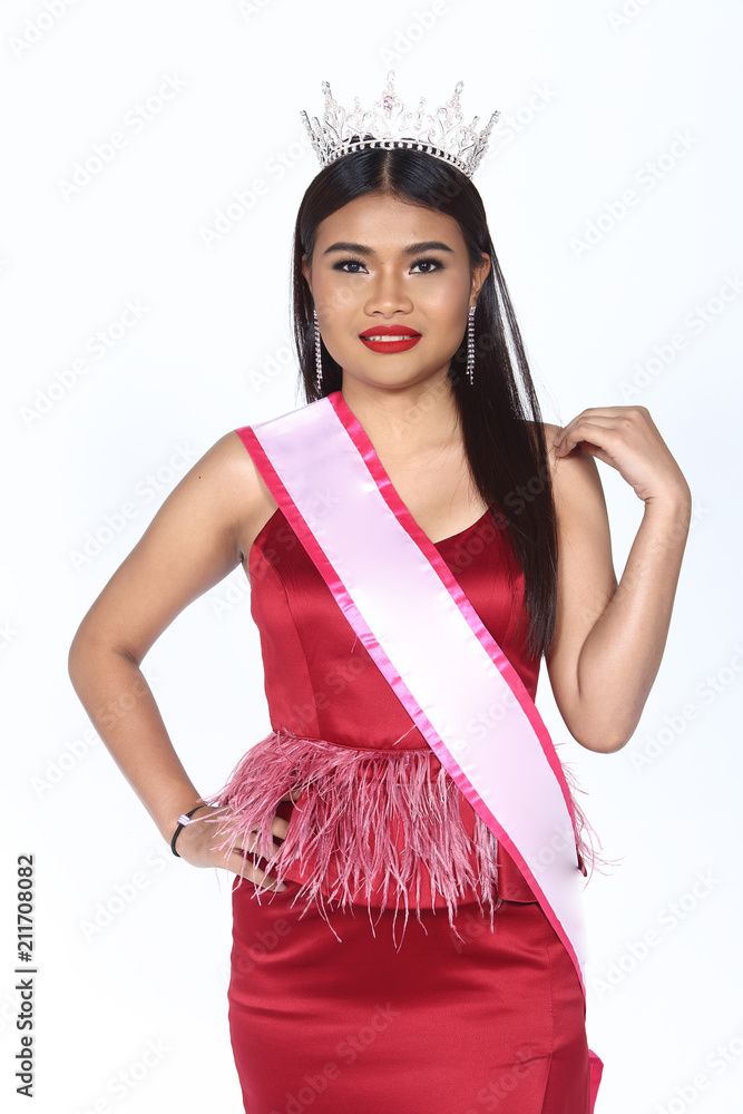 Miss Pageant Contest in Evening Ball Gown long ball dress with Diamond ...