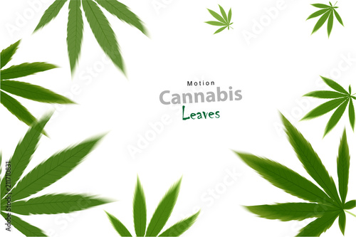 Medical capsules with cannabis leaf  motion concept.