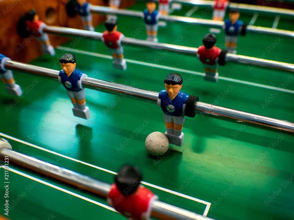 Fototapeta premium 2018, Football, Blur Background, Table Football Game. Final. 