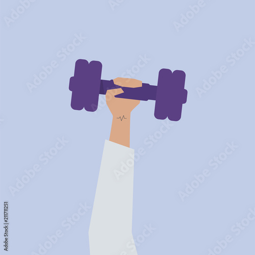 Illustration of someone lifting a dumbbell