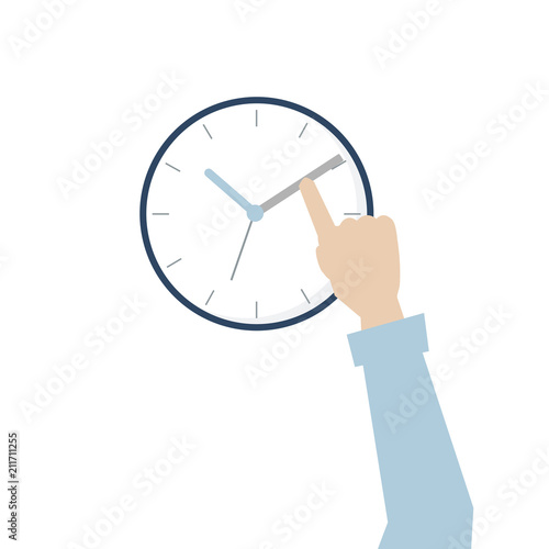 Illustration of hand with time management