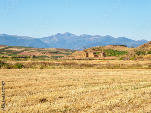 Autumn countryside after harvest - Najera, La Rioja, Spain photo