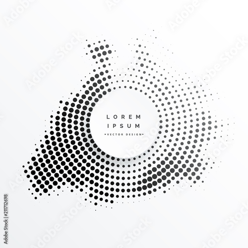 halftone abstract circular frame design