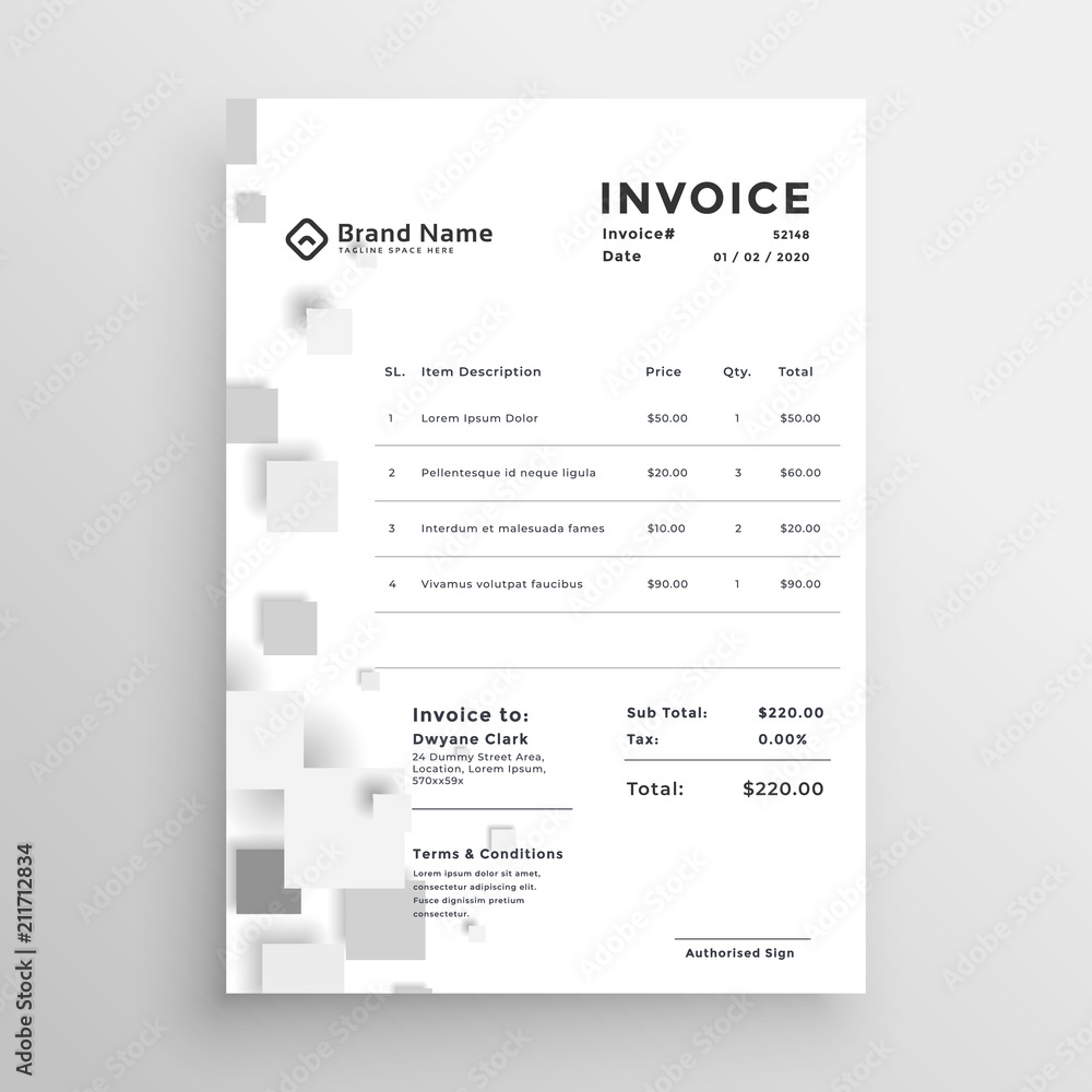 minimal white invoice template design minimal white invoice template design