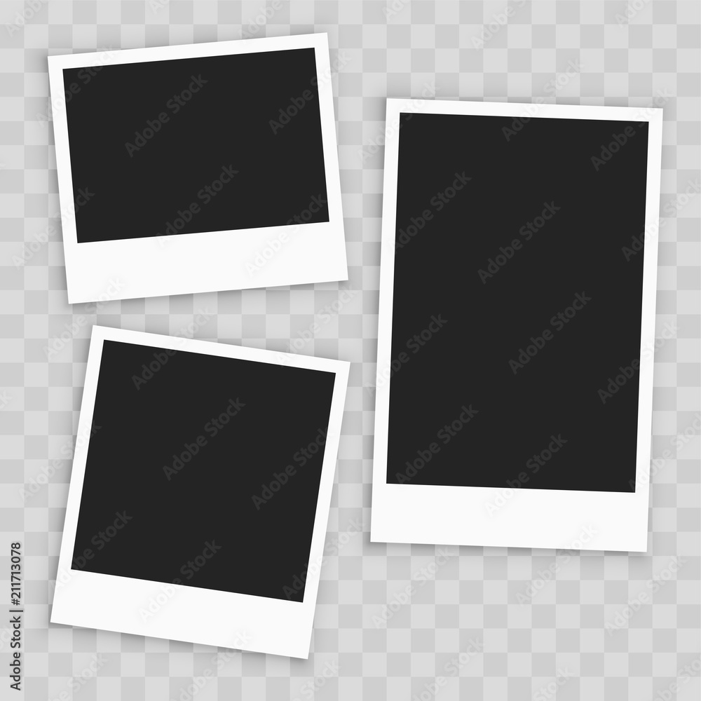 realistic empty paper photo frame realistic empty paper photo frame