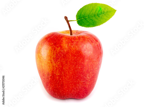 Red apple on white background