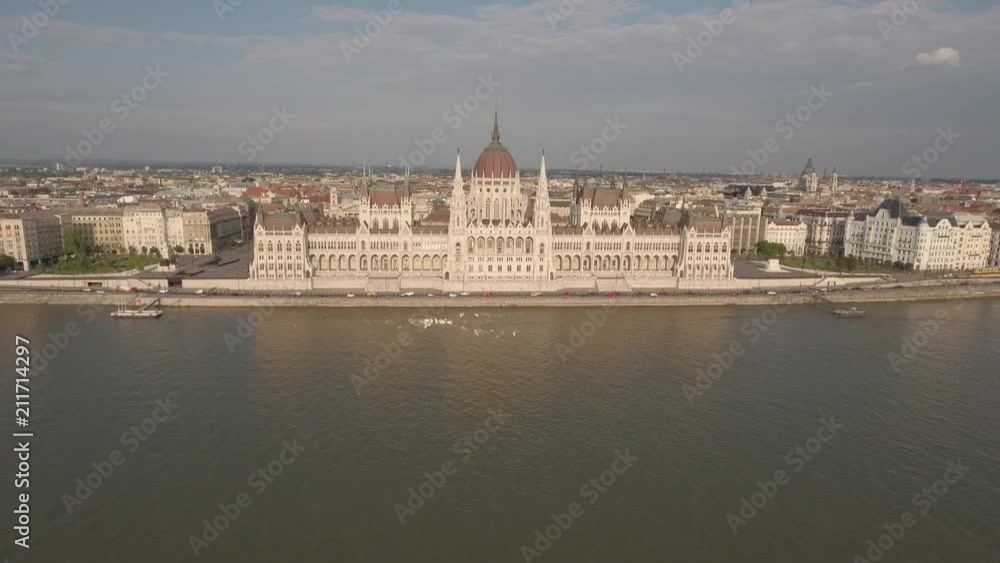 Aerial view of Hungarian Parliament - Budapest, Hungary Aerial view of Hungarian Parliament - Budapest, Hungary