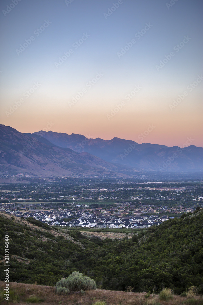 Mountain views over houses in Utah Valley